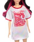 Кукла Barbie Fashionistas 214 - С бяло-червена тениска - 3t